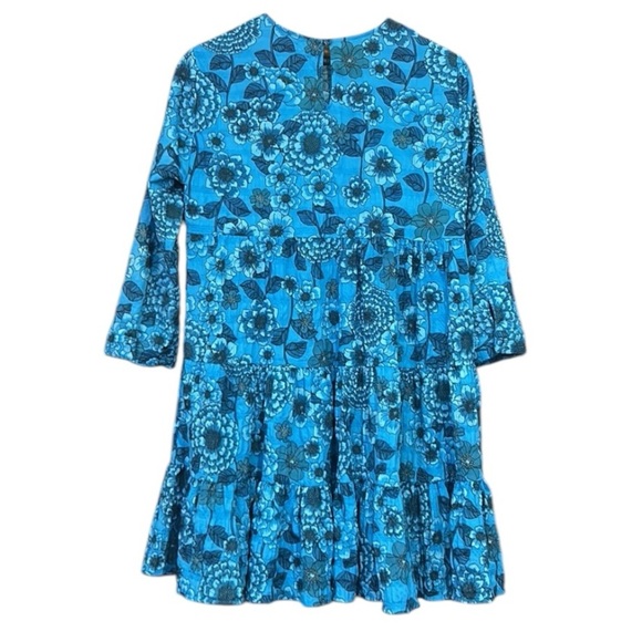 Zara Floral Print Tiered Dress Blue Size Small - Picture 10 of 16